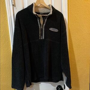 Vintage San Segal Sportswear Black Men's Sweater Pullover Kauai Large 1/4 zip